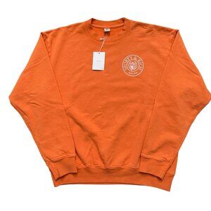Sporty & Rich Crewneck Sweatshirt Mens Size M Connecticut Crest Orange NEW